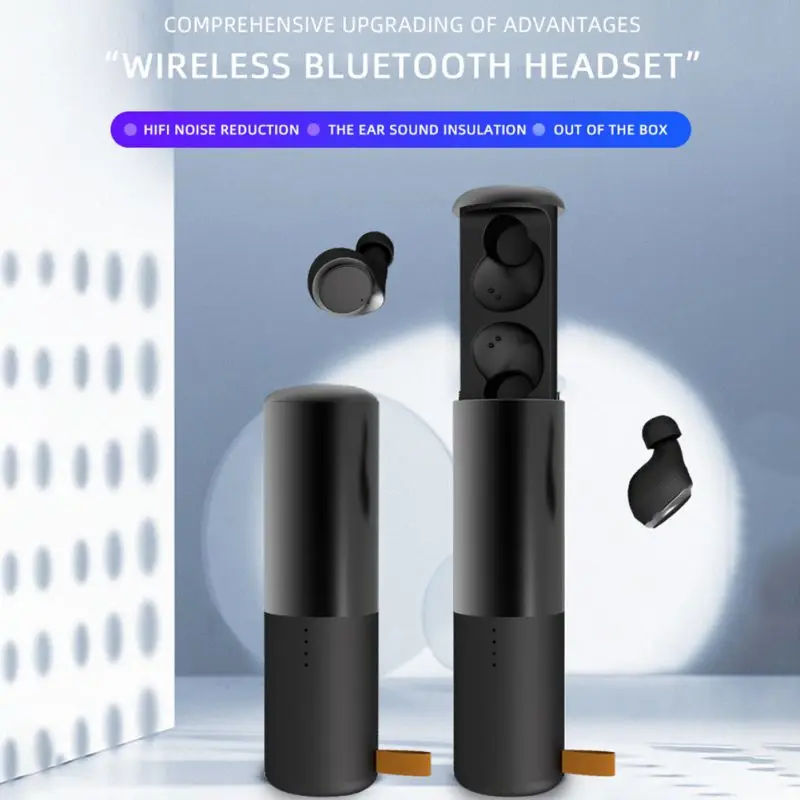 Bluetooth 5,0 Беспроводной наушники стерео звук спортивные наушники с зарядный чехол hi-fi звук 3D объемного звучания