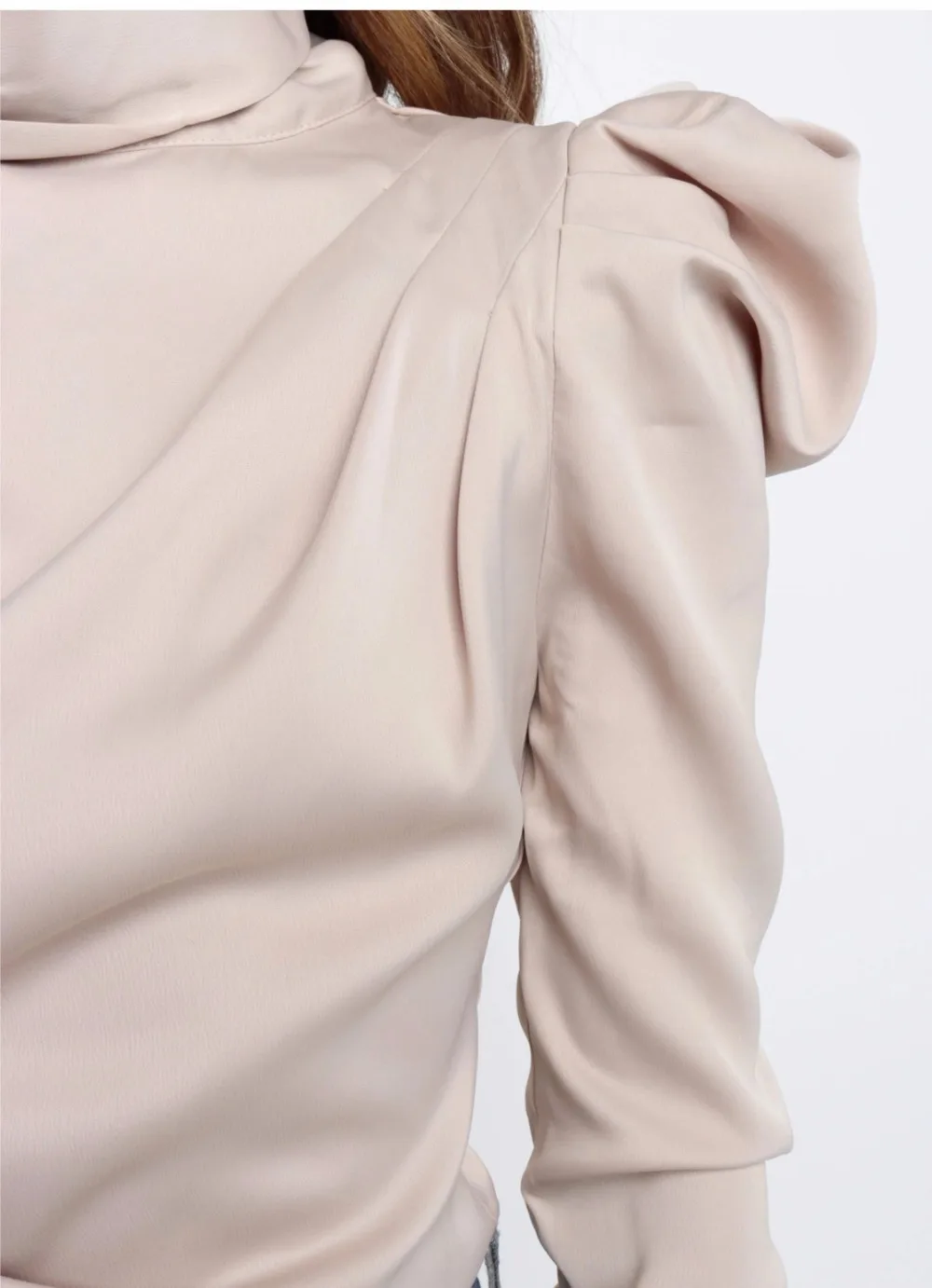 Женская тонкая блуза с длинным рукавом и воротником-стойкой, винтажная элегантная Офисная Женская осенне-зимняя женская рубашка в стиле ретро