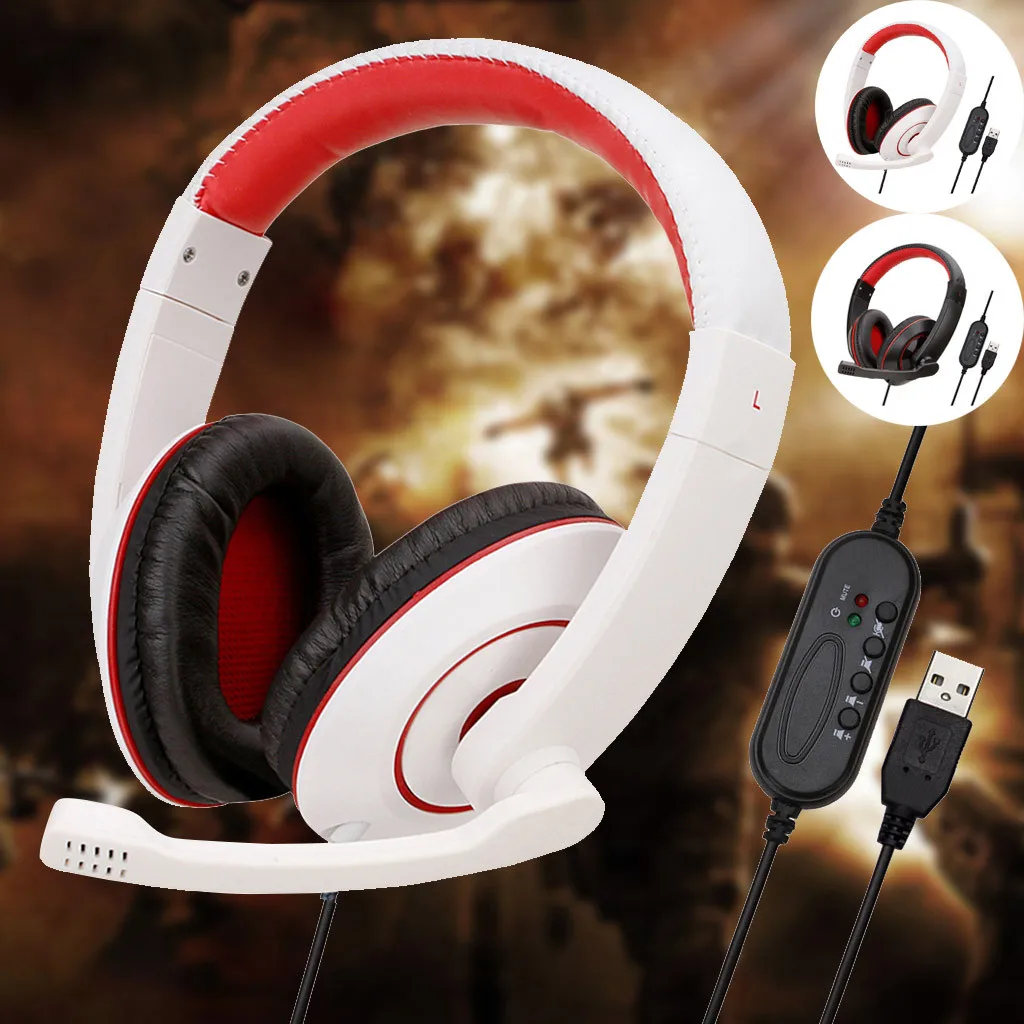 Игровая гарнитура USB наушники стерео микрофон для N Switch PS4 ПК ноутбука