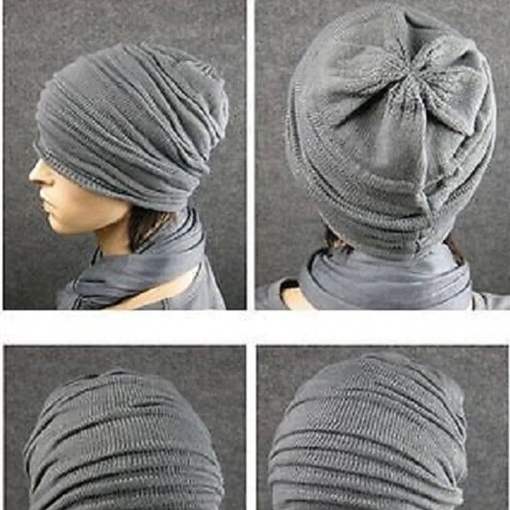 NEW Unisex Womens Mens Knit Baggy Beanie Hat Winter Warm Oversized Ski Cap MZ004