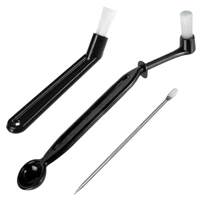

Coffee Machine Cleaning Brush with Spoon Tool Set for Espresso Machine Group Head,Pack of 3,Black