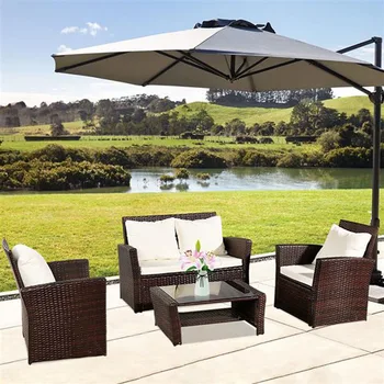 

Oshion Outdoor Rattan Sofa Combination Four-piece Package-Brown (Combination Total 2 Boxes)