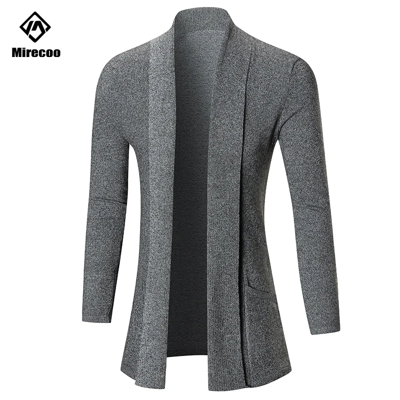 Mirecoo Men Long Sleeve Midi Sweater Black Cardigan Mens Coat Winter Autumn Casual Solid Color Cardigan Male Pull Mirecoo Men Long Sleeve Midi Sweater Black Cardigan Mens Coat Winter Autumn Casual Solid Color Cardigan Male Pull