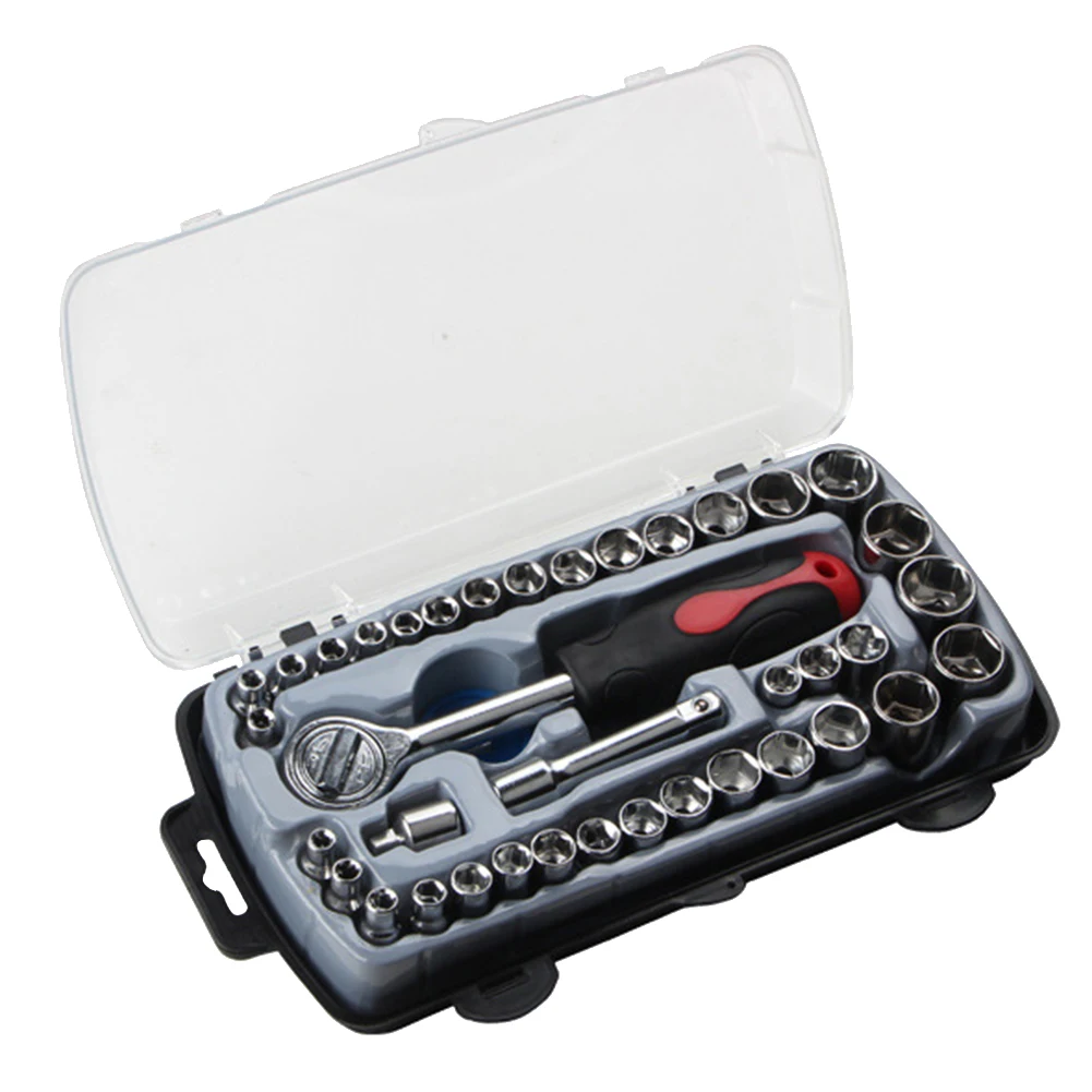 

40pcs Tire Repairing Car Tool Kit Manual Metal Socket Wrench Screwdriver Motorcycle Professional Durable Practical Maintenance