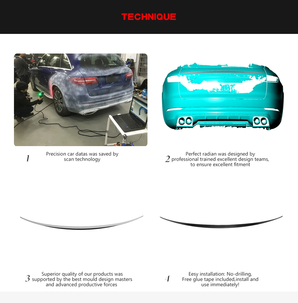 Для Porsche Caynne- Автомобильный задний Средний спойлер крыло Настоящее углеродное волокно заднее крыло загрузки спойлер не для купе