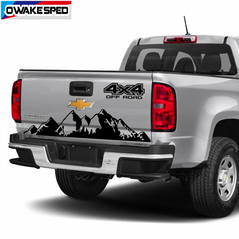 4X4 Mountain Graphics Sticker Pickup Trunk Decor Vinyl Decals OFF ROAD Styling Car Tail Stripes For-Chevrolet Colorado (1)
