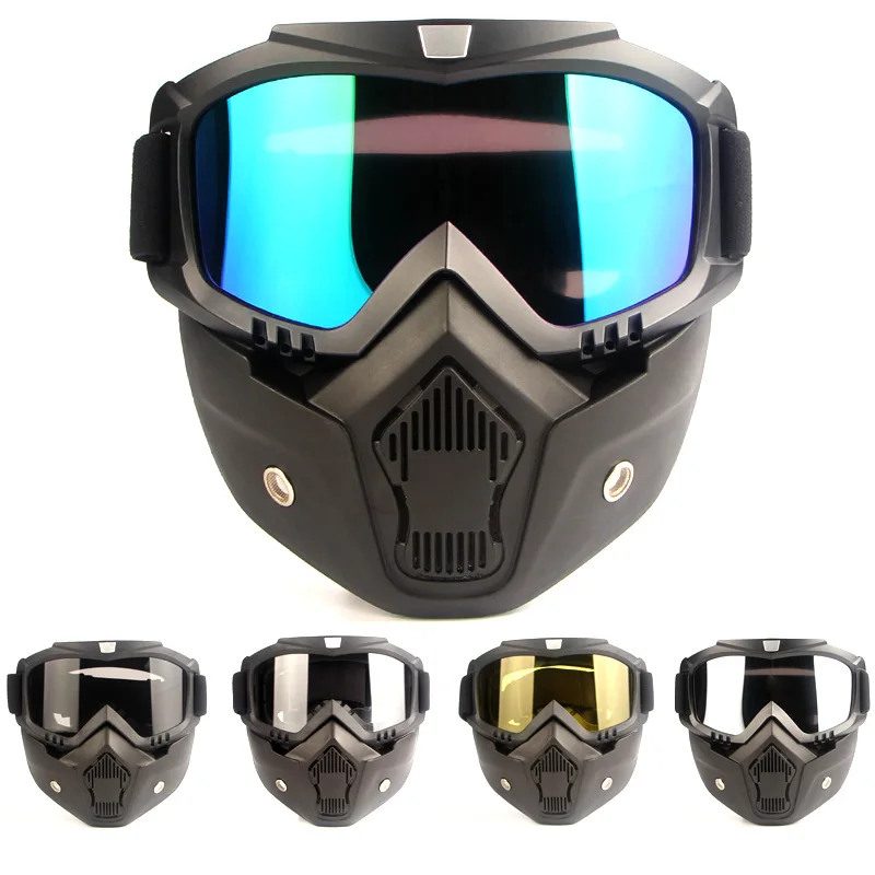 

2020 Detachable Goggles Mask Perfect for Open Face Wind Dust Proof Motorcycle Half Helmet or Vintage Helmets New Fashion visor