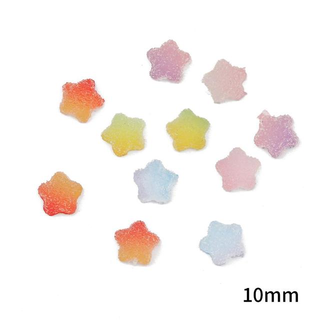 Multicolors Sweet Resin Candy Charms Heart Star Shapes Cabochon for DIY Jewelry Making Scrapbooking Embellishment Decor
