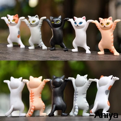 Funny Cat Pen Holder Toy cat toy ornaments cat figurine decoration cat figurines ornament crafts miniature ornament desk decor miniature figurines resin ornaments resin crafts sticker decoration Hold Everything Cat Earphone Bracket Home Decor Festival Decoration Charming Kitty Storage Set 5pcs Set