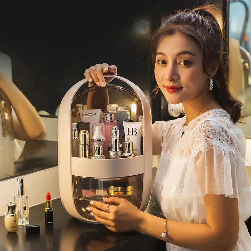 

Super Large Space Swan Egg Style Cosmetic Box High-quality Cosmetic Receiving Box Shelf Your Mobile Beauty Room Empty box