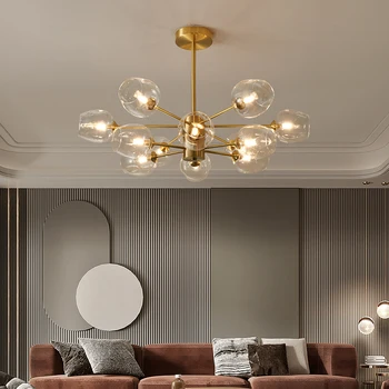 

Nordic LED Chandelier For Living Room Bedroom dining Restaurant Modern Ceiling Chandelier Glass ball Loft Villa Light Fixture