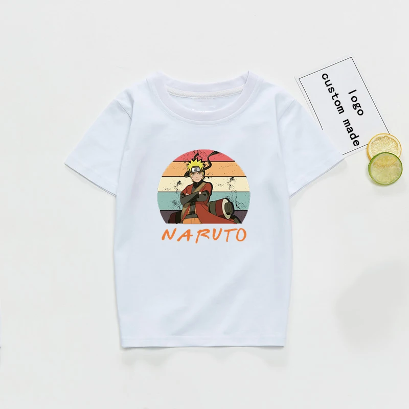 Г. Модная футболка с аниме «Anruto» для мальчиков, футболки в стиле «Janpan» Детская рубашка для маленьких девочек хипстерские топы, Спортивная повседневная одежда, новинка