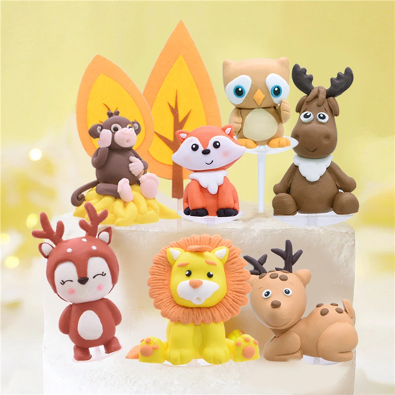Theme De La Jungle Decor De Gateau De Mariage Avec Motif De Dessin Anime Lion Girafe