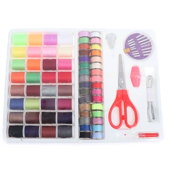 

100pcs Sewing Kit DIY Multi-function Measure Scissor Thimble Thread Needle Storage Box Travel Set