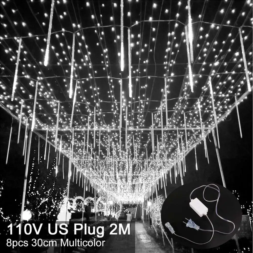 US 30cm 96LED Cool Huiran Рождественская елка колокольчики с фигуркой лося светодиодный струнные огни Рождественские украшения для дома Рождественская занавеска огни счастливого нового года - Цвет: US 30cm 96LED Cool