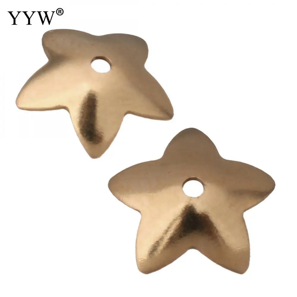 100pcs Stainless Steel Bead Cap Spacer Flower Star Shaped Bead End Caps Hole 0.5mm Rose Gold Color For Jewelry Diy Making