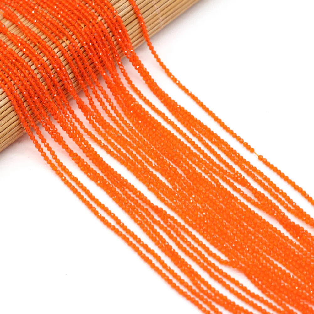 Beads 2MM Natural Semi-Precious Stone Spinel Orange Red Loose For Girls Jewelry Making DIY Bracelet Necklace Waist Beads