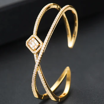 

GODKI 2020 Luxury Cross Stackable Bangle Cuff For Women Wedding Full Cubic Zircon Crystal CZ Dubai Bracelet Party Jewelry