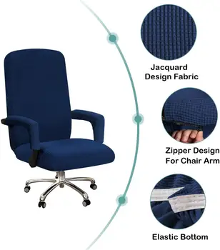 

Elastic Office Lift Computer Chair Cover Modern Anti-Dirty Boss Rotating Chair Seat Case Removable Thickened with Armrest Covers