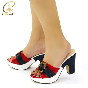 

Women Sandals Elegant Nigerian Woman Pumps Shoe for Party High Quality Sweet Style for Royal Wedding Party Slingbacks Sandals