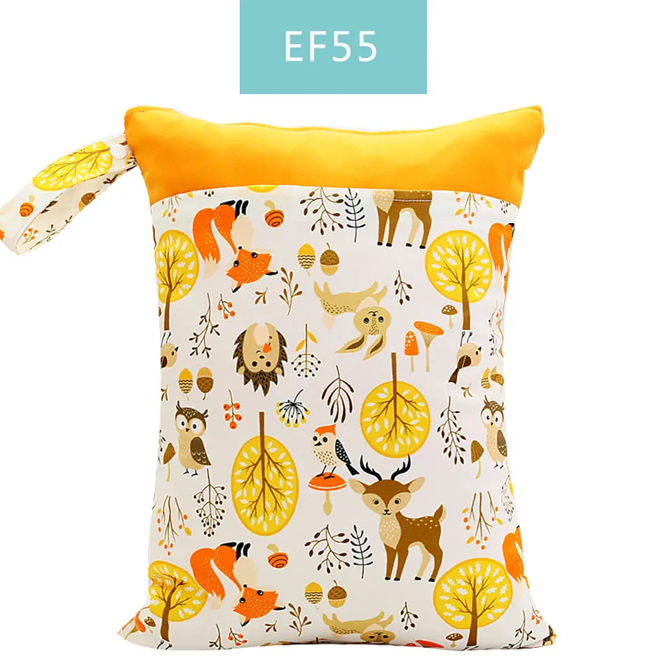 EF55 HappyFlute сумки для детских подгузников двойная молния Влажная/сухая сумка водонепроницаемый Влажная Ткань Рюкзак для подгузников многоразовые подгузники - Цвет: EF55