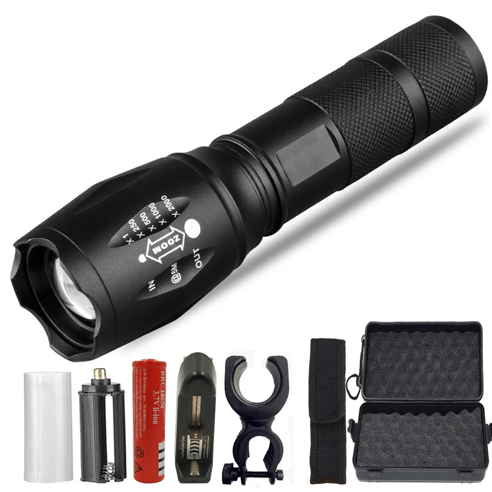 Litwod Z20 XM-L Q5/T6 светильник-вспышка светодиодный светильник-вспышка тактический фонарь светильник водонепроницаемый зум светодиодный портативный для hunnting светильник-вспышка