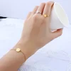 Stainless Steel Letter bracelets&bangles For Women Wholesale bracelet dropshipping Chain Link accessories couple gold ► Photo 3/6
