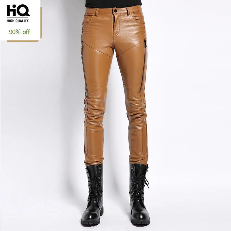 Schapenvacht Real Leather Mens Broek 2020 Nieuwe Fashion Casual Skinny Slim Volledige Lengte Broek Motorfiets Zachte Masculina Pantalon Schapenvacht Real Leather Mens Broek 2020 Nieuwe Fashion Casual Skinny Slim Volledige Lengte Broek Motorfiets Zachte Masculina Pantalon