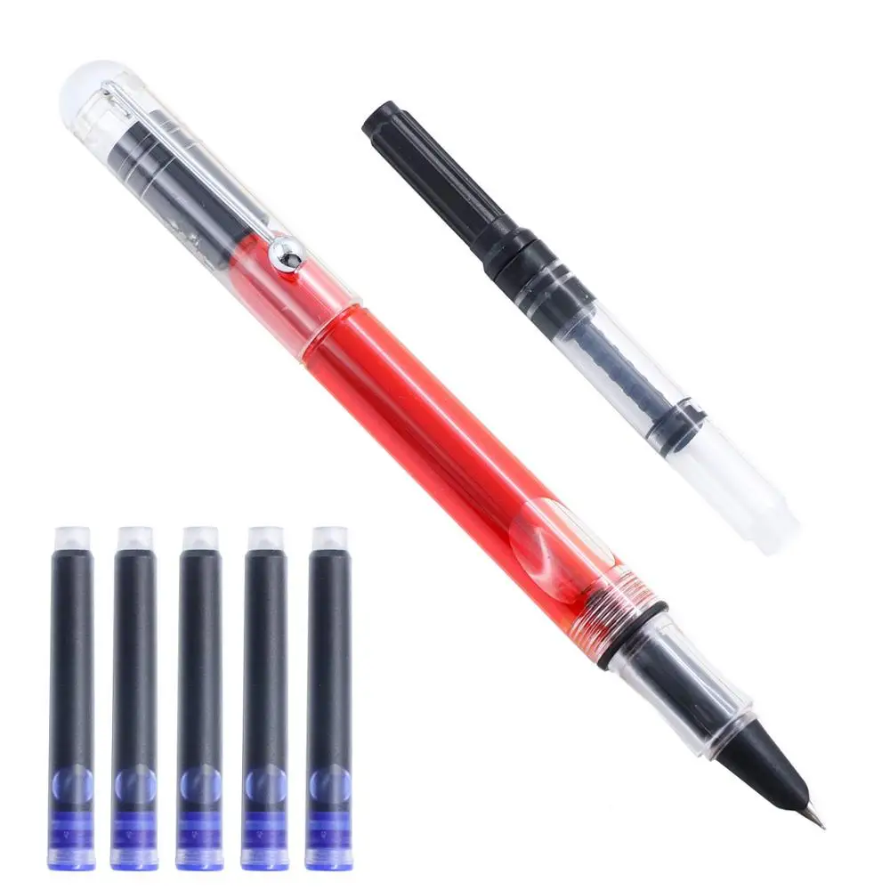 Jinhao прозрачный Карманный перьевая ручка дополнительный тонкий наконечник 0,38 мм каллиграфия ручка практика школьные принадлежности