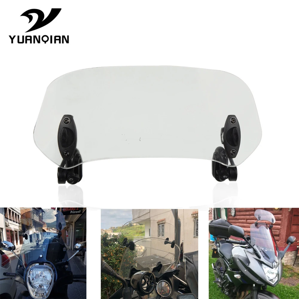 

Universal Motorcycle Risen Adjustable Wind Screen Windshield Spoiler Air Clip On Windscreen Deflector FOR HONDA VTX1300T