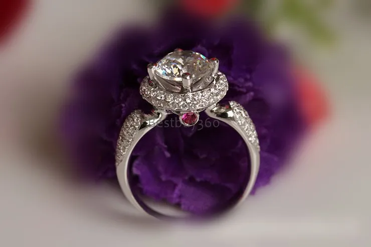 2 Ct 925 пробы Серебряная корона-хранитель Sona Имитация диаманта S925 кольцо Размер США от 4 до 12(JSA