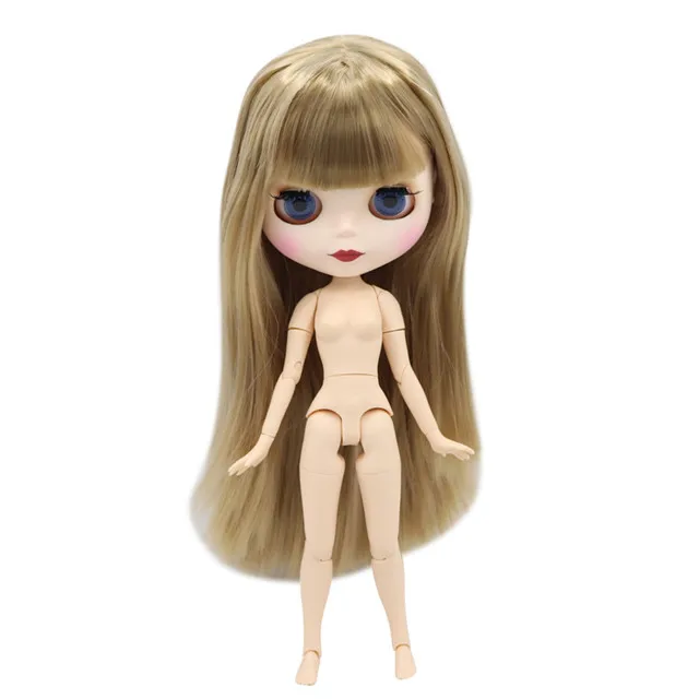 ICY 1/6 Blyth Кукла № 9031 золотые волосы с белой/темной кожей Обнаженная кукла, индивидуальные матовое лицо соединение тела - Цвет: white skin