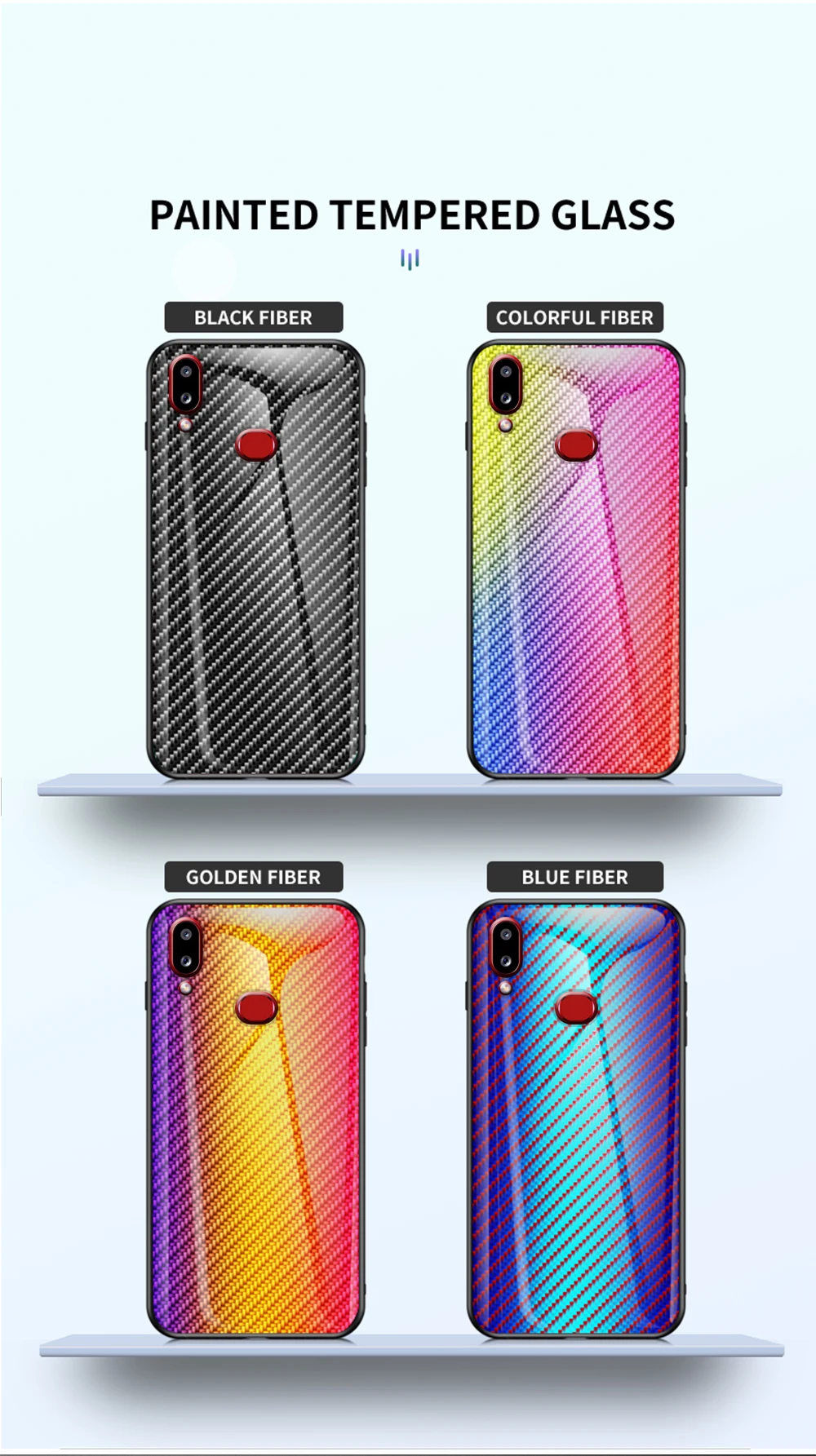 Для samsung Galaxy A10S SM-A107F SM-A107FD углеродное волокно текстура стекло гибридный мягкий силиконовый чехол для samsung A 10S чехол для телефона