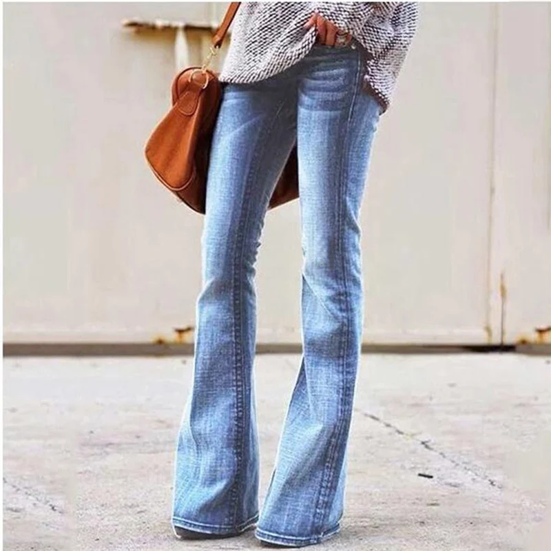 New 2020 Vintage High Waist Jeans Woman Flare Jeans For Women Black Skinny Denim Mom Jeans Plus Size 4XL Female Wide Leg Pants