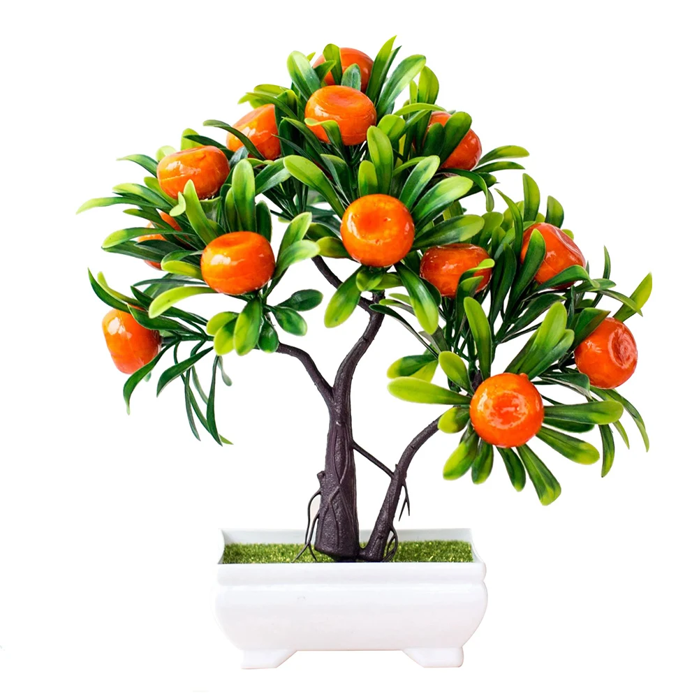 Искусственные цветы 1 шт. искусственный апельсин дерево бонсай домашний офис сад настольные вечерние Декор