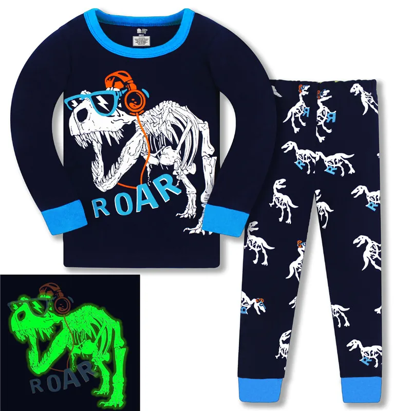 3-8T Children Dinosaurs Boys Girls Sleepwear Long Sleeve Cotton Pyjamas Autumn Spring Baby Clothing Sets New Kids Home Clothes | Детская