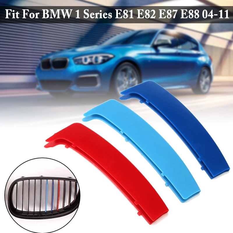 

3D Sport M Style Color Grille Grill Cover Clip Trim For BMW 1 Series E81 E82 E87 E88 2004 2005 2006 2007 2008 2009 2010 2011