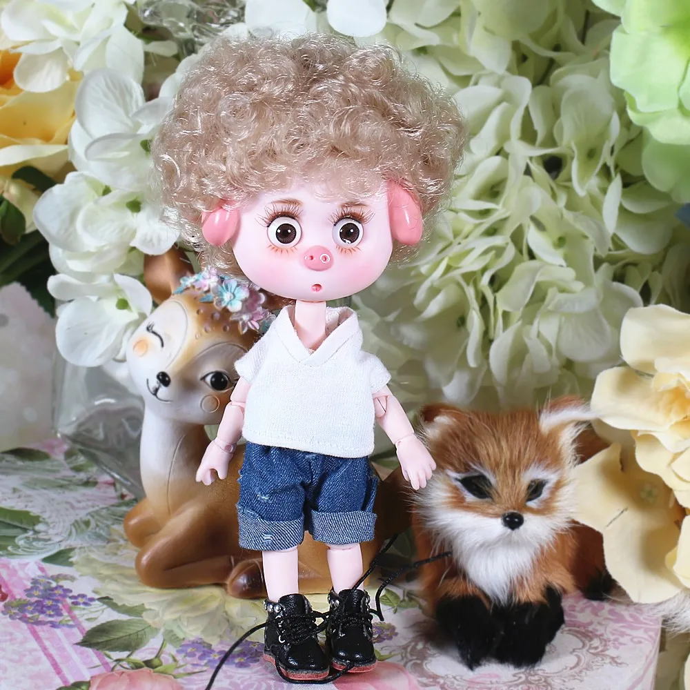 1/12 BJD blyth кукла 26 шарнирное тело Милая свинка ob11 кукла с одеждой Обувь Детский подарок 15 см мини кукла имя от DODO