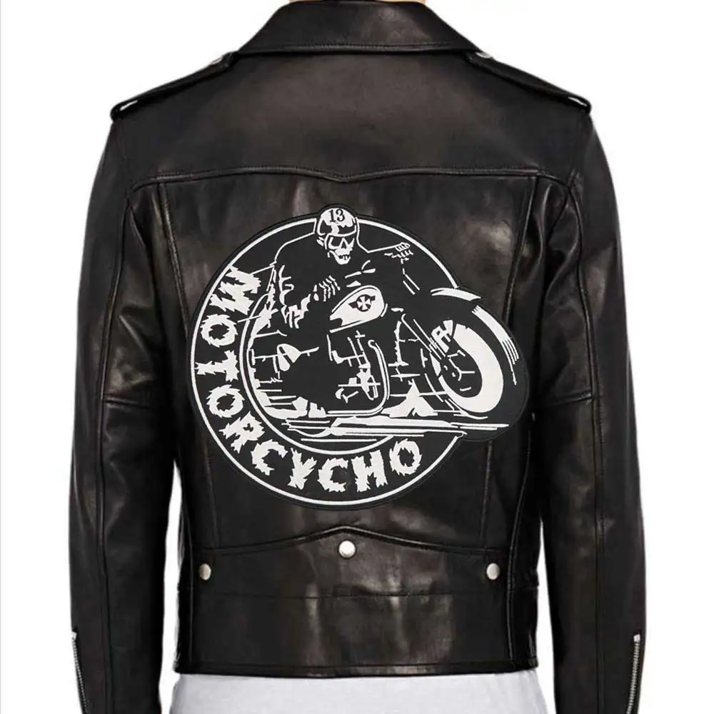 Set 3 Toppe Ricamate Termoadesive Grandi Con Teschio E Scritte Biker - Patch Per Gilet Moto, Giubbotti E Giacche