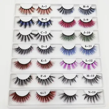 

3D Fake Eyelashes Long Thick Natural False Eye Lashes Set colorful Makeup Cross Fiber Handmade Fiber ExtensionSilk Eyelashe