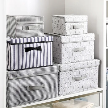 

New large Cube Non-Woven Folding Storage Box For Toys Organizers Fabric Storage Bins With Lid Home Bedroom Closet Office Nursery
