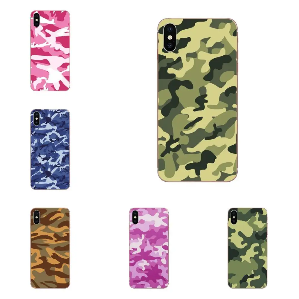 

Blue Pink Green Camouflage Print For Huawei P7 P8 P9 P10 P20 P30 Lite Mini Plus Pro Y9 Prime P Smart Z 2018 2019