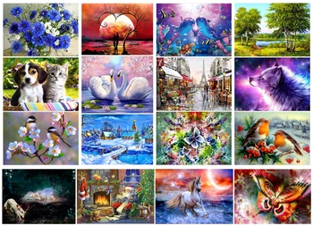 

DIY 5D Diamond Painting character Animal landscape Cross Ctitch Kit Wall Sticker Diamond Painting Embroidery Home decoration
