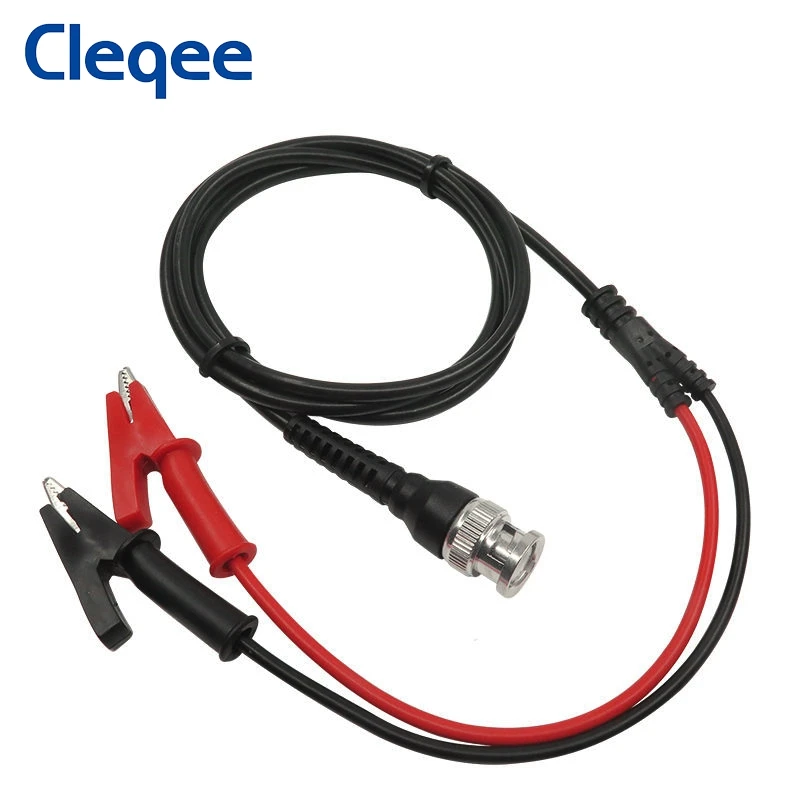 

Cleqee P1003 BNC To Dual Alligator Clip Test Lead Copper Crocodile 10mm Open Diameter Oscilloscope BNC Cable 1M 500V/5A