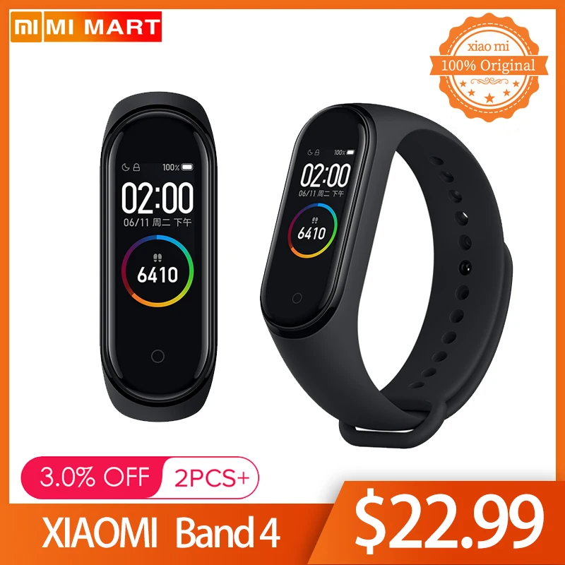

Xiaomi Mi Band 4 Smart Bracelet 3 Color AMOLED Screen Miband 4 Smartband Fitness Traker Bluetooth Sport Waterproof Smart