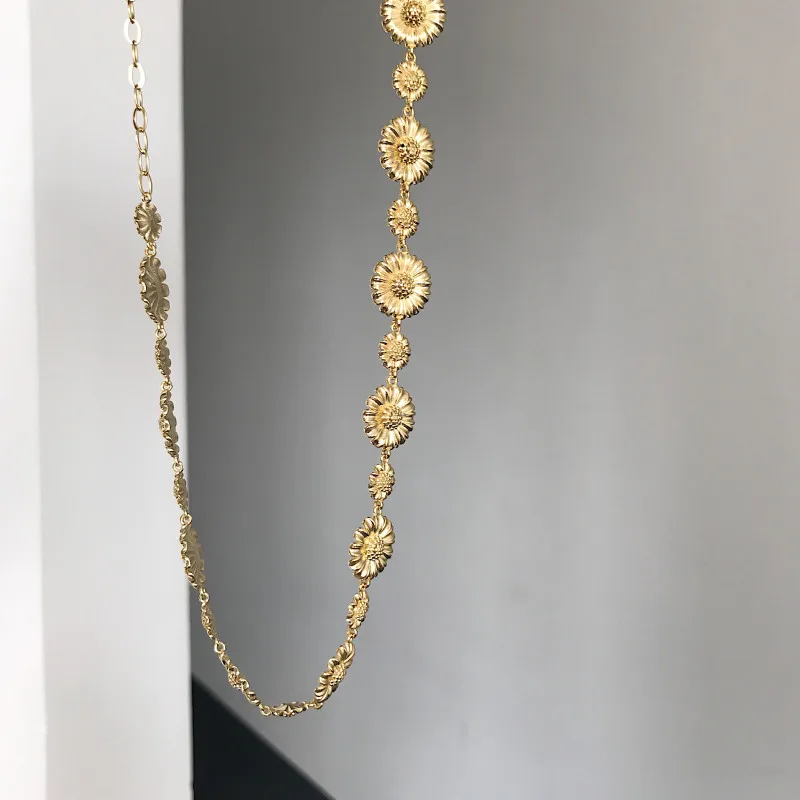 Silvology 925 серебро чокер с маргаритками ожерелье высокого качества 18 К золото элегантное женское ожерелье подарок для друзей, ювелирное изделие