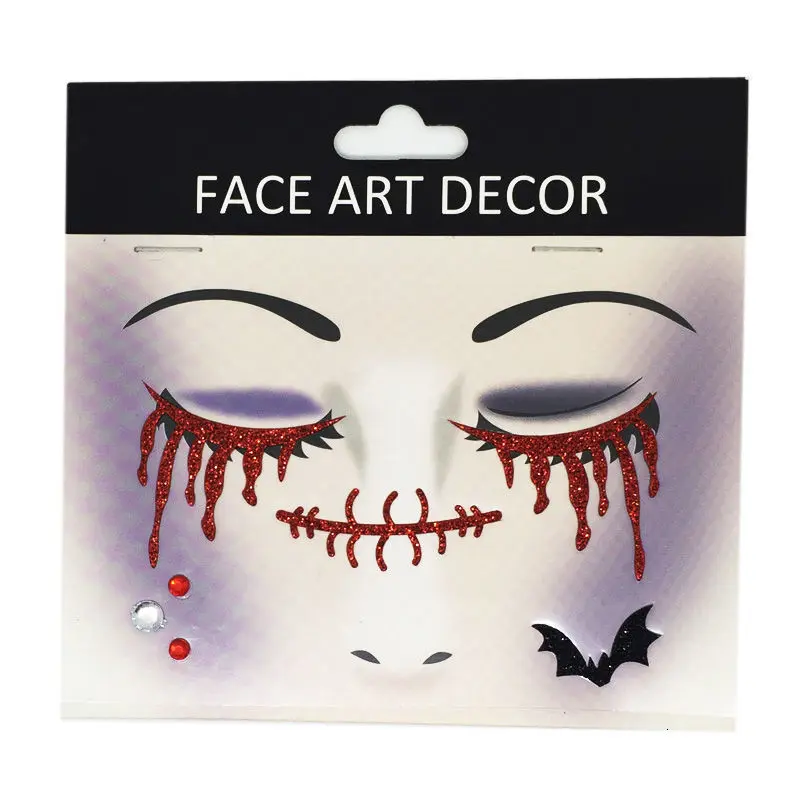 Face Temporary Sticker Halloween Bright Powder Face Sticker