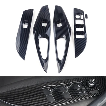 

DWCX 4pcs Carbon Fiber Style Door Armrest Window Switch Cover Trim Frame Fit For Toyota Corolla Hatchback 2019