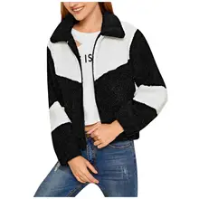 Модная женская Повседневная кашемировая спортивная одежда с длинным рукавом, пальто для бега, короткие куртки из кусков для, зимняя теплая одежда