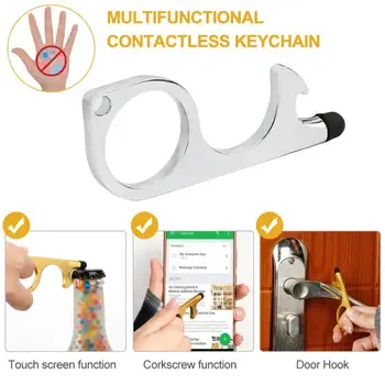 

5 Pcs NO Touch Button Push Beer Trigger Contactless Safety Door Opener Key NO Touch Button Push Beer Trigger Dropshipping